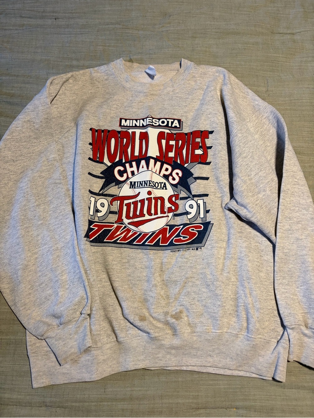Gray Crewneck World Series Graphic Sweatshirt